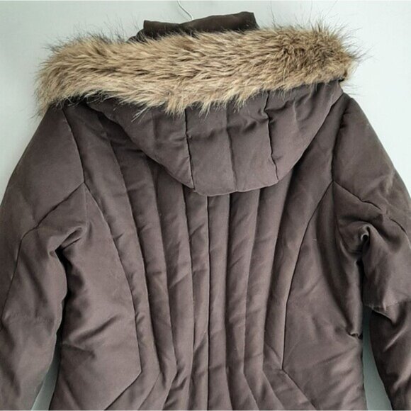RW&CO. Down Insulated Puffer Winter Jacket Quilted Short Coat w/ Hood Brown Sz S - Picture 9 of 16